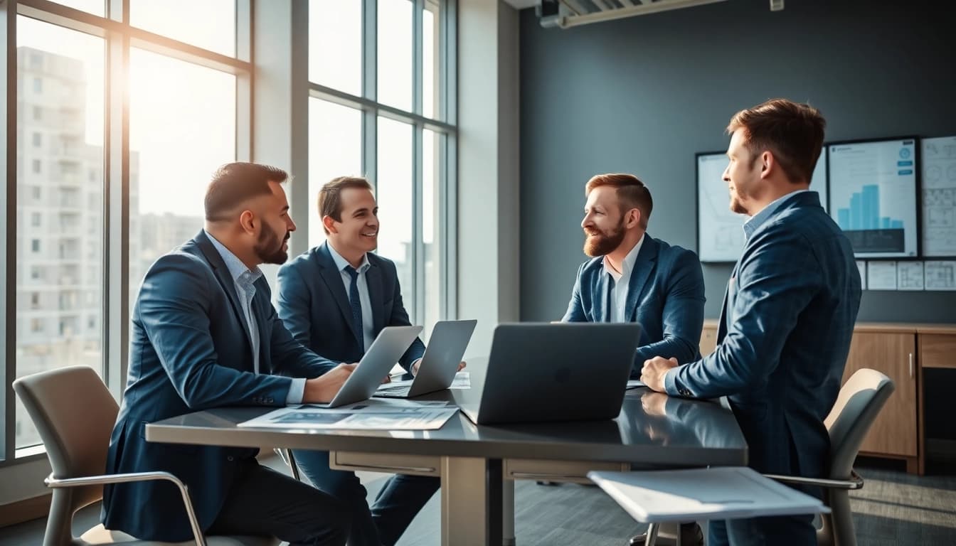 Headhunter Ingenieure talks strategy with candidates in a dynamic office setting.