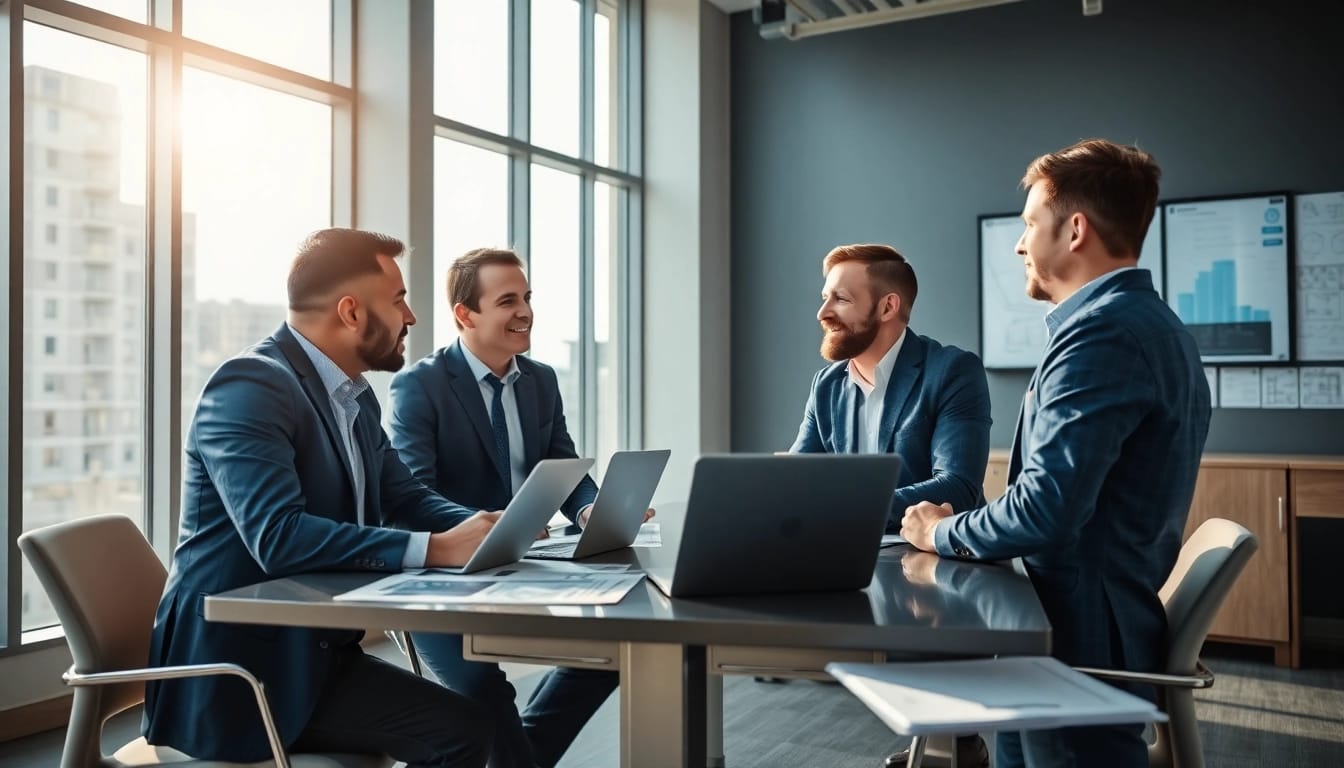 Headhunter Ingenieure talks strategy with candidates in a dynamic office setting.