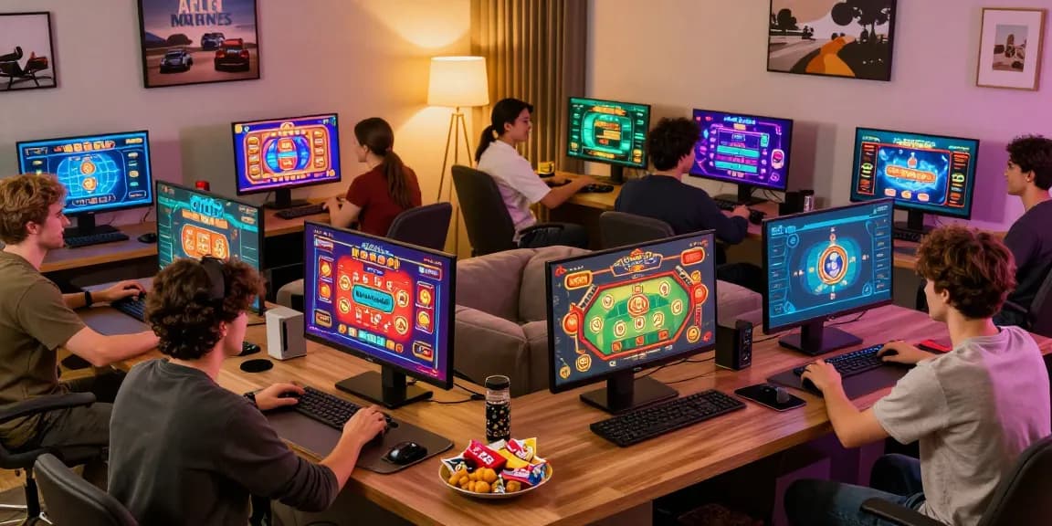 Engaged players enjoying online gaming at https://gemwin.pics/ with vibrant graphics and cozy atmosphere.