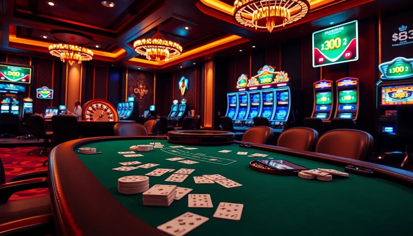 Experience high-stakes thrill at ww 88 with a luxurious poker setup and vibrant casino ambiance.