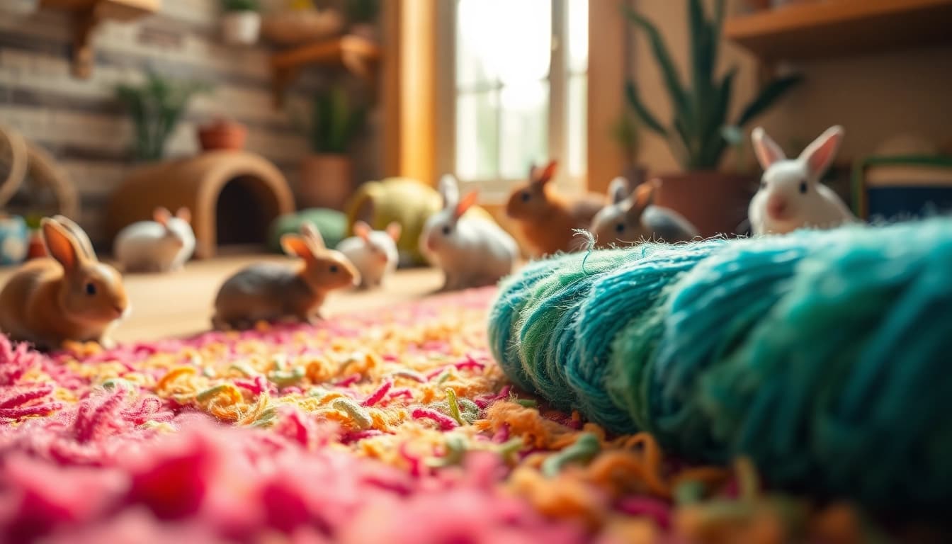 Nagermatte für Kleintiere in einem gemütlichen Lebensraum mit natürlichen Fasern und einem freundlichen Design.