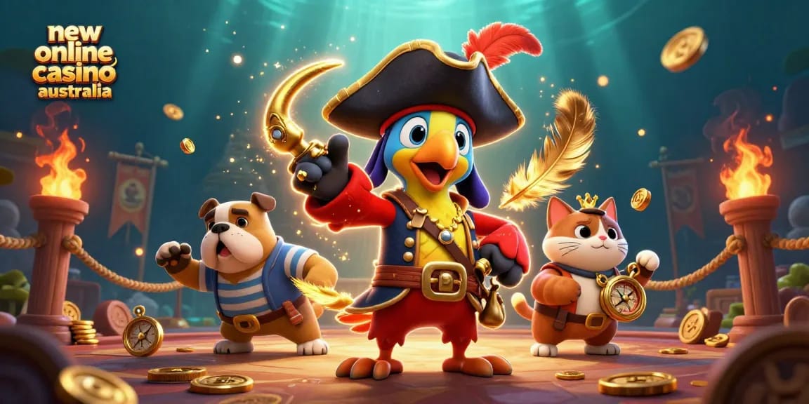 Win big at the new online casino Australia with gaming adventures led by a pirate trio.