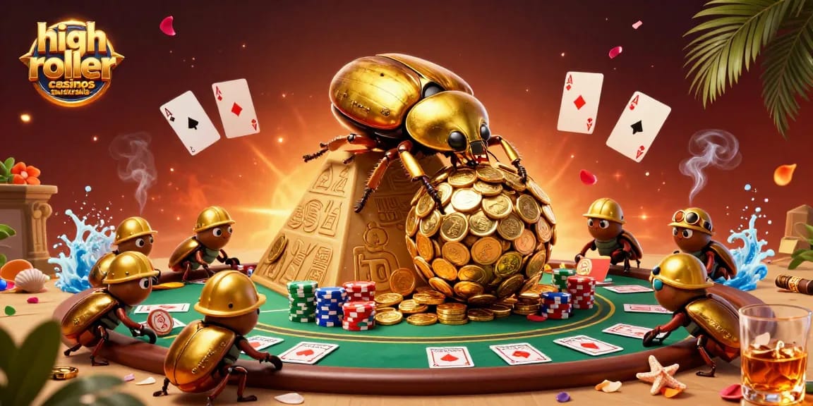 Experience the thrill of high roller casinos Australia with golden coins and vibrant poker action.