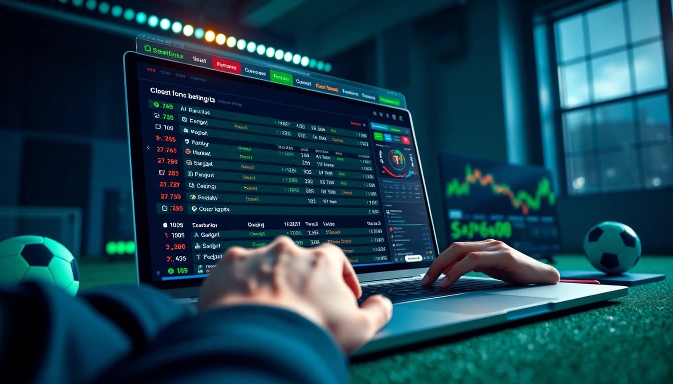 Engaging interface of trang cá cược bóng đá showcasing live betting options and statistics.