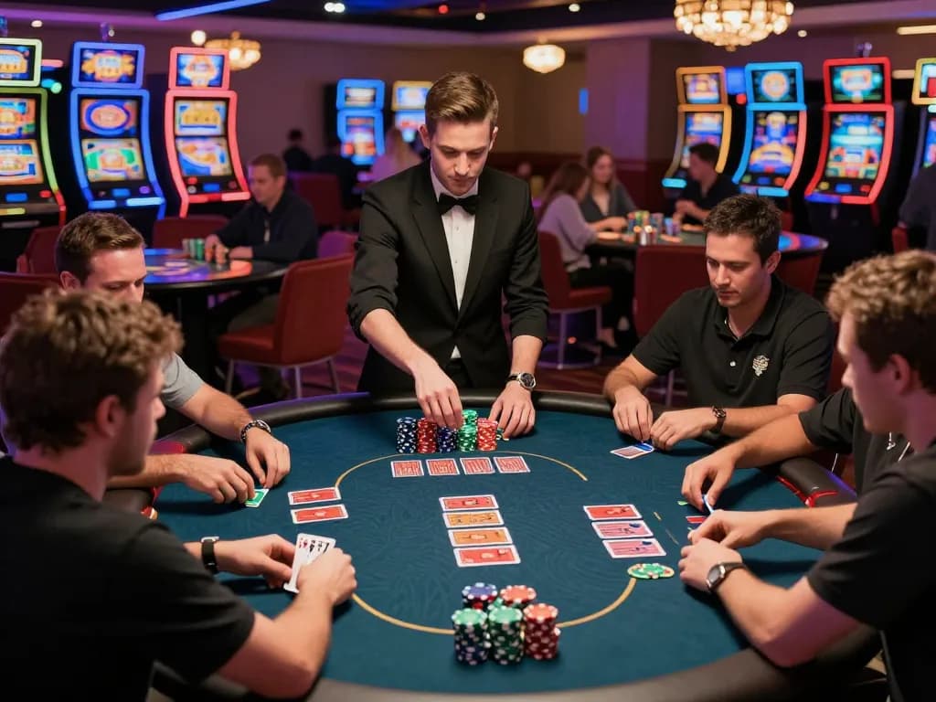 Players enjoying a thrilling Texas Hold'em game at 789betpa, highlighting intense focus and strategic gameplay.