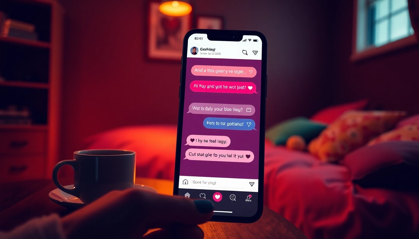 Engaging AI sexting conversation shown on a smartphone screen in an intimate setting