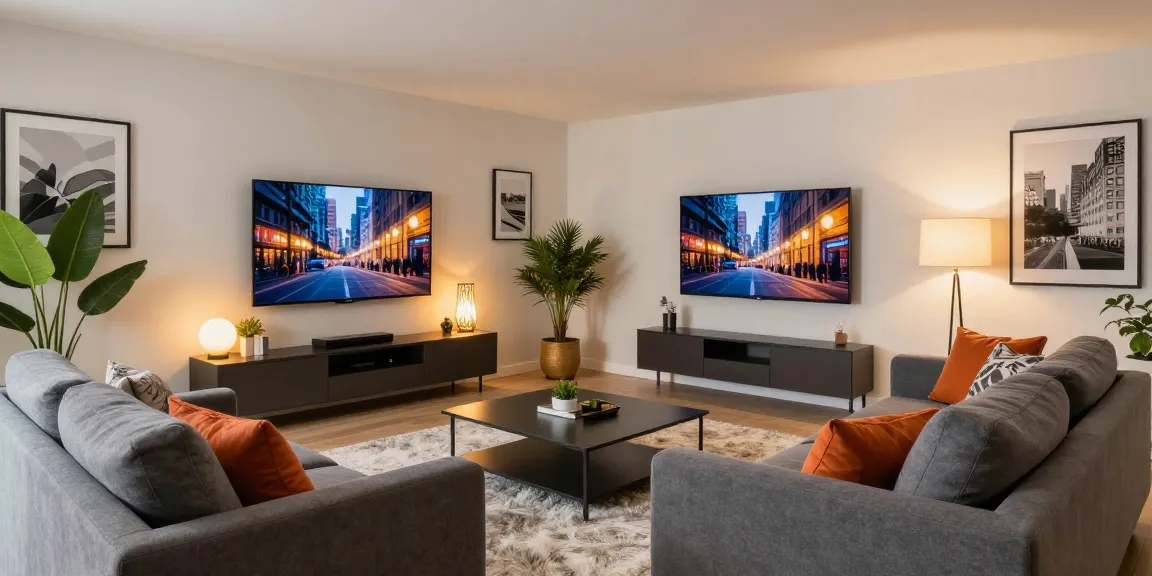 Schickes Wohnzimmer mit modernem Sofa und stilvoller Dekoration, perfekt für Möbel günstig kaufen.