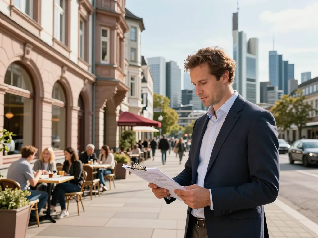Engagierter Immobilienmakler in Frankfurt Dornbusch präsentiert Immobilien und betont die Expertise als Immobilienmakler Frankfurt Dornbusch sowie den urbanen Lebensstil.