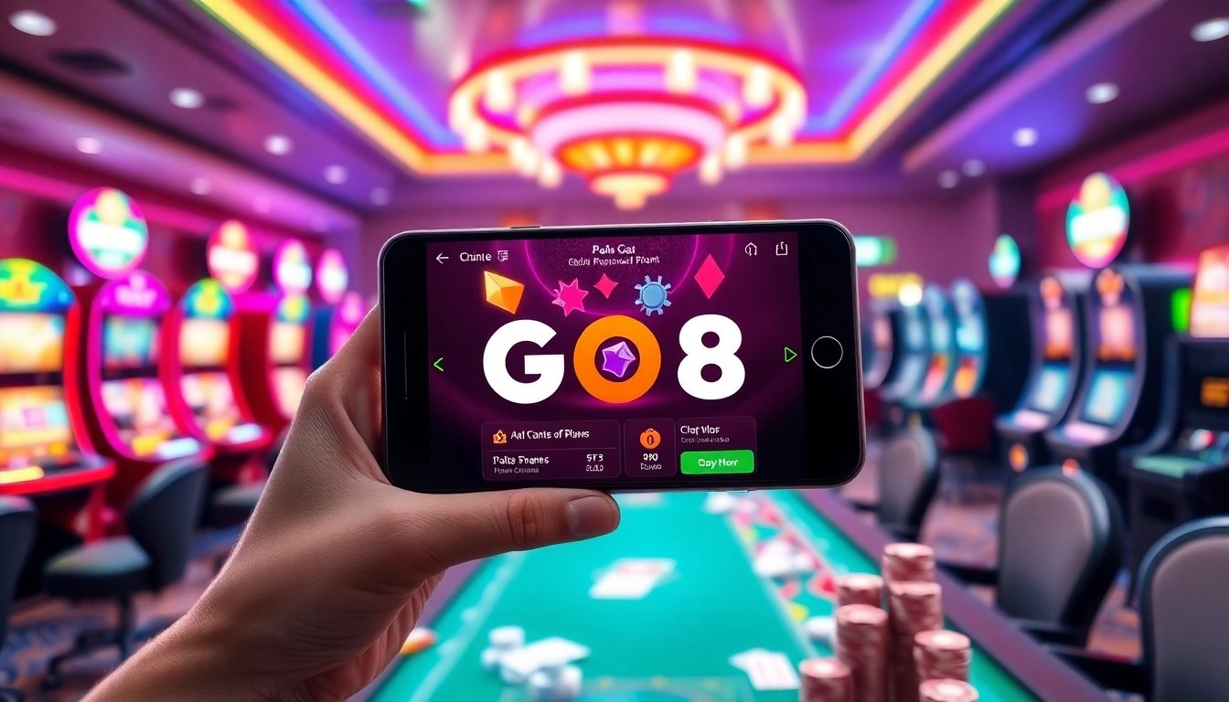 GO8 online casino gaming interface showcasing excitement and vibrant betting options.